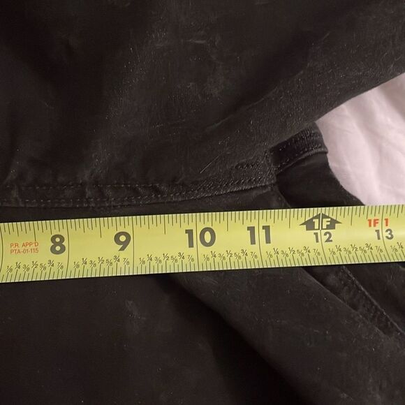 Spanx Black Distressed Pull On Ankle Skinny Jeans Womens Size XL Raw Hem - Picture 6 of 12